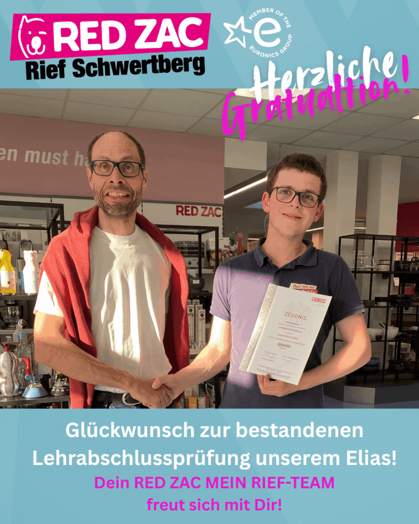 Gratulation zur bestandenen Lehrabschlussprüfung lieber Elias! Wir freuen uns mit Dir!-min